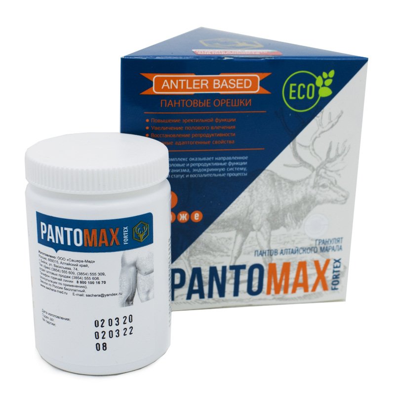 Пантомакс (Pantomax Fortex) пантовые орешки, (1 уп./50 драже), Сашера-Мед