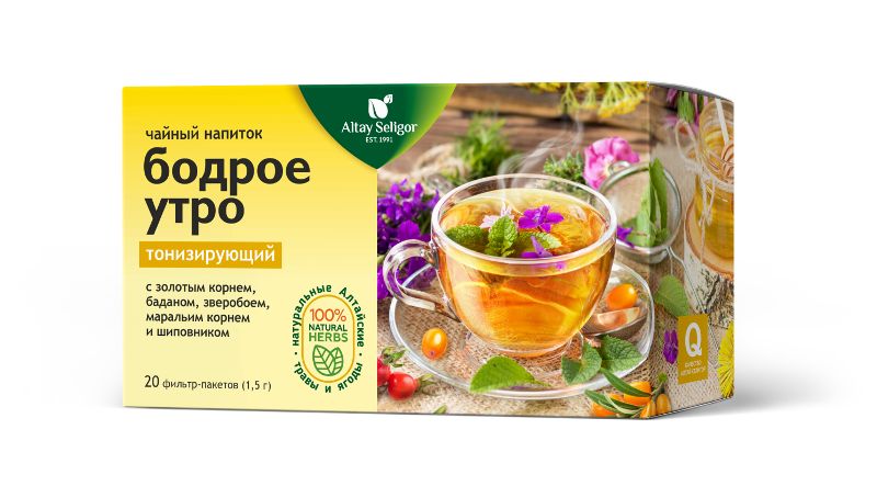 Травяной чай Бодрое утро, 20 ф-п*1,5 гр, Алтай Селигор