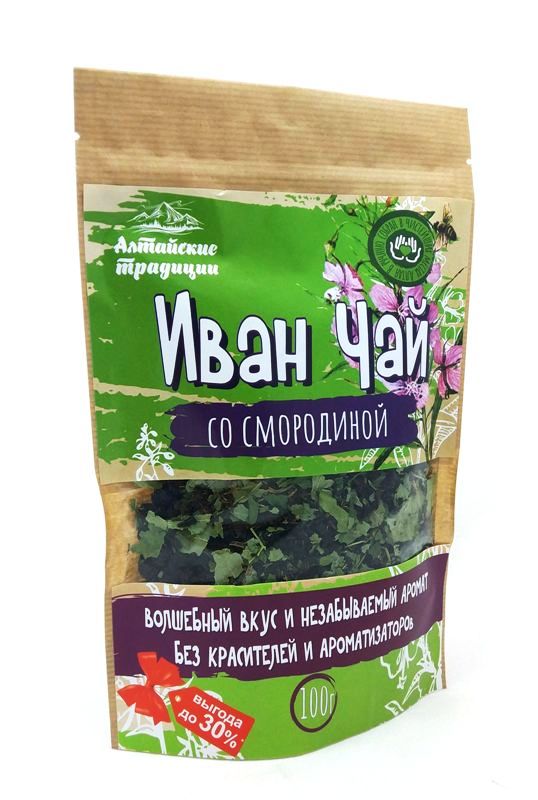 Иван-чай ферментированный с листом черной смородины, 100г., Алтайские Традиции