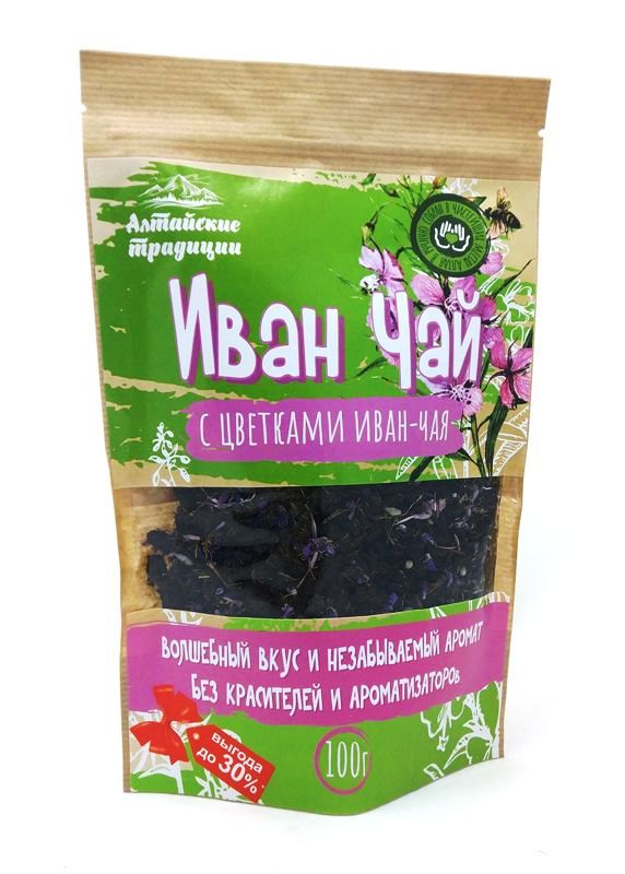 Иван-чай ферментированныйс цветками иван-чая, 100г., Алтайские Традиции