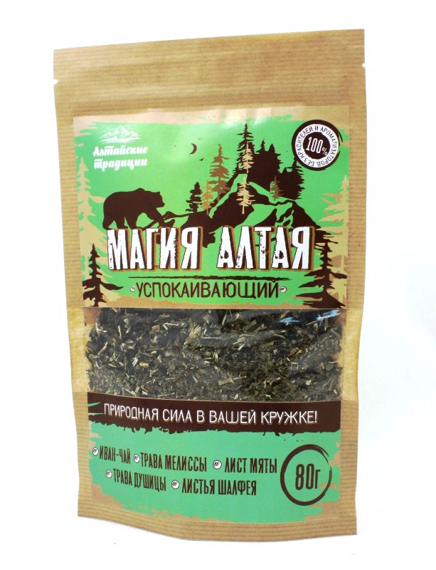 Травяной чай Магия Алтая Успокаивающий, 80 г., Алтайские традиции чай травяной сила алтая 45 г