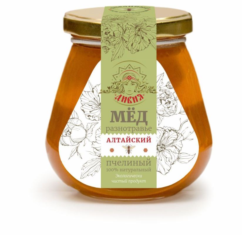 Мёд натуральный Разнотравье 350 гр., Малавит цена и фото