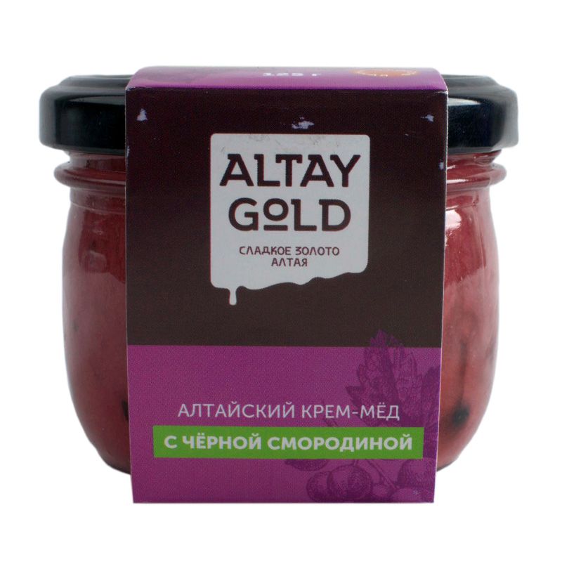 Крем-мёд Черная смородина, 125 г, Altay GOLD крем мёд черника 125 г altay gold