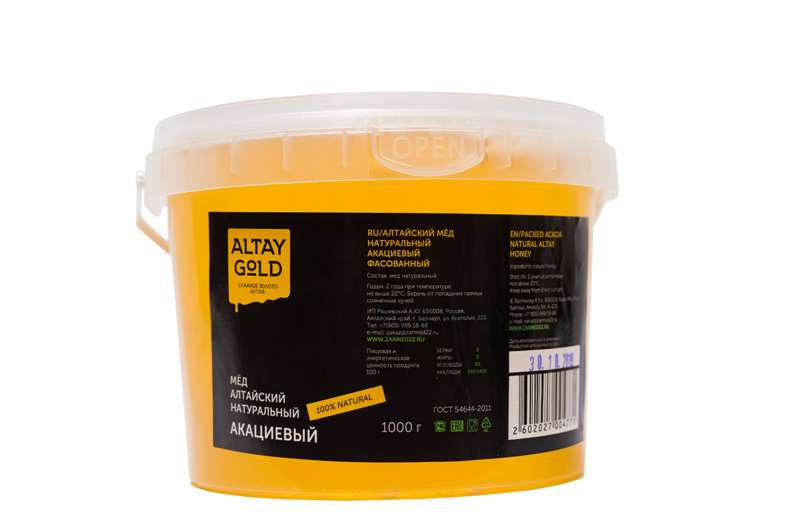 Мёд классический Акация Европейская, 1 кг, Altay GOLD мёд классический лесной 1 кг altay gold