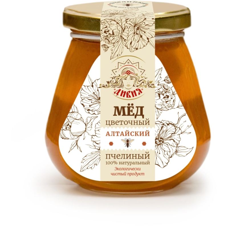 Мёд натуральный Цветочный 350 гр., Малавит