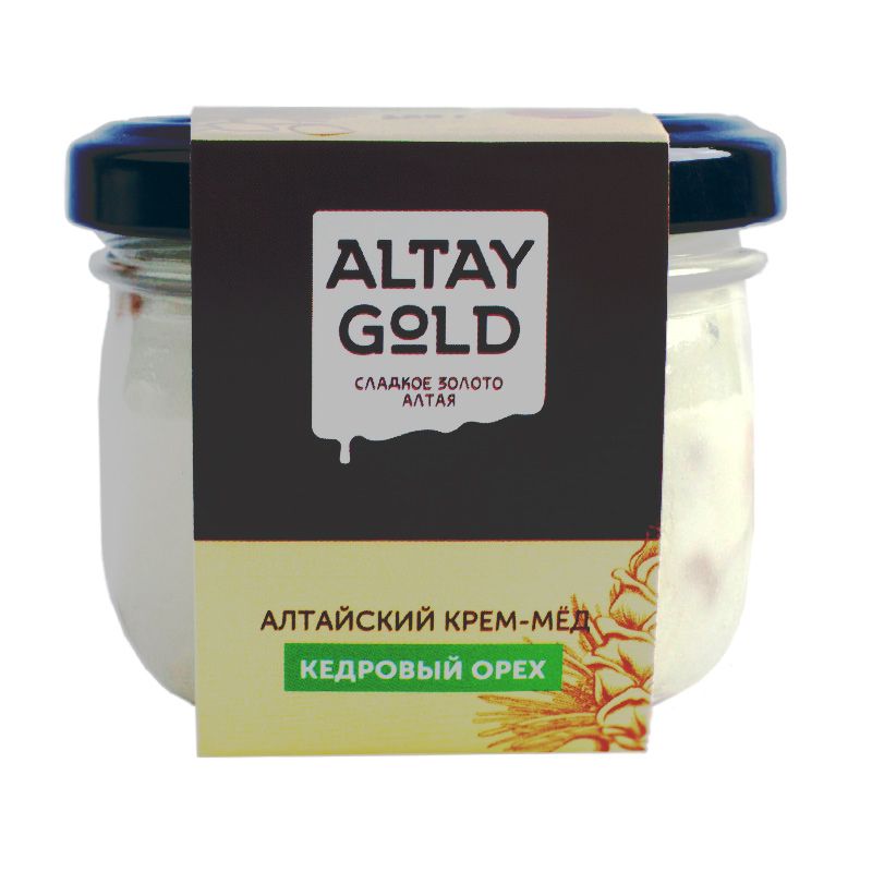 Крем-мёд с кедровым орехом, 125 г, Altay GOLD мёд кремовый глобус цветочный натуральный с кедровым орехом 500 г