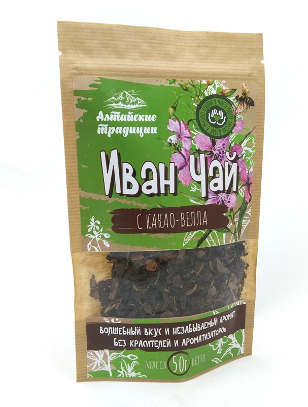 Иван-чай ферментированный с какао-велла, 50г., Алтайские Традиции