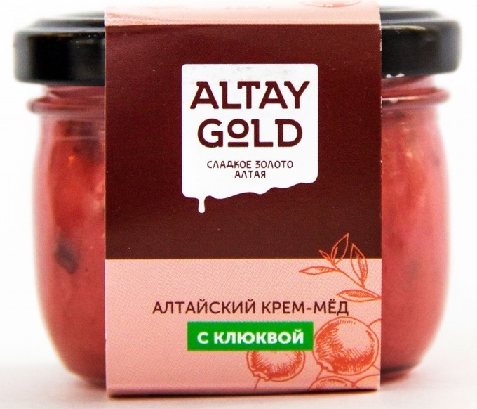 Крем-мёд Клюква, 125 г, Altay GOLD крем мёд малина земляника 125 г altay gold