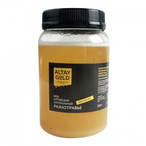 Мёд классический Разнотравье светлое, 0,5 кг, Altay GOLD