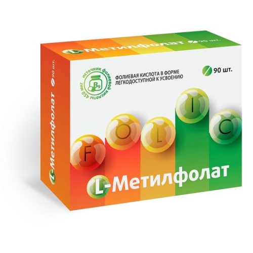 L-Метилфолат таб. п/обол. 165мг, 90 шт., ВИТАМИР l метилфолат для беременных 90 таблеток