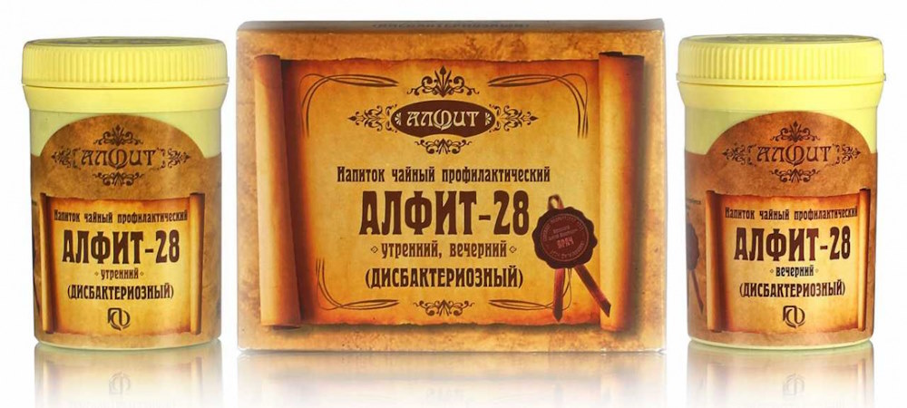 Чайный напиток Алфит-28 для профилактики и лечения дисбактериоза, 120 г (60 брикетов по 2 г), Алфит