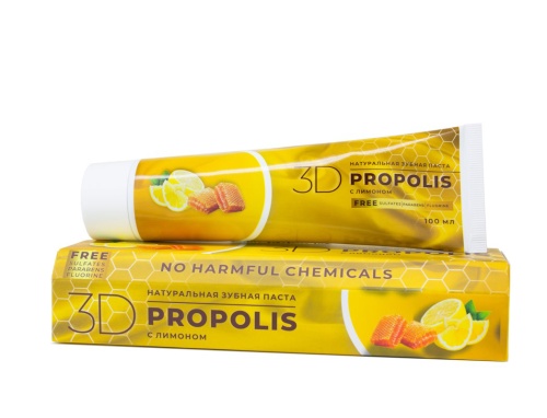 Зубная паста с лимоном и прополисом «3D PROPOLIS» 100 мл., Жива