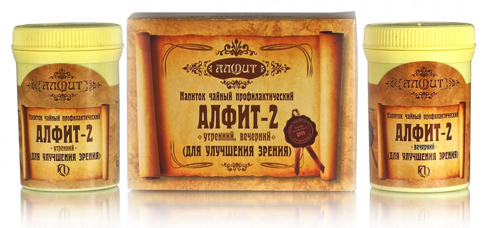 Чайный напиток Алфит-2 для улучшения зрения, 120 г (60 брикетов по 2 г), Алфит