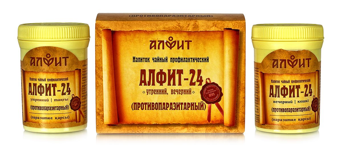 Чайный напиток Алфит-24 противопаразитарный, 120 г (60 брикетов по 2 г), Алфит чайный напиток алфит 6 почечный 60 брикетов по 2 г