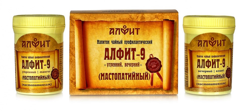 Чайный напиток Алфит-9 мастопатийный, 120 г (60 брикетов по 2 г), Алфит