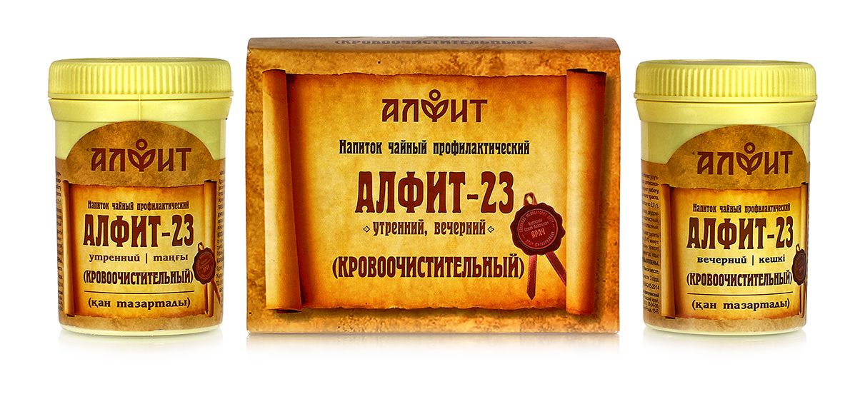 Чайный напиток Алфит-23 кровоочистительный (дезинтоксикационный), 120 г (60 брикетов по 2 г), Алфит