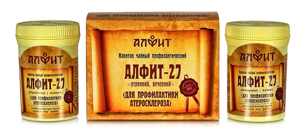 Чайный напиток Алфит-27 для профилактики атеросклероза, 120 г (60 брикетов по 2 г), Алфит