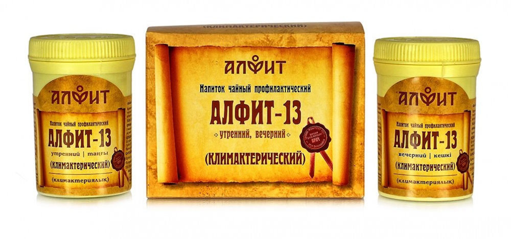 Чайный напиток Алфит-13 климактерический, 120 г (60 брикетов по 2 г), Алфит чайный напиток алфит 9 мастопатийный 60 брикетов по 2 г