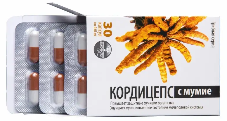 Кордицепс с мумиё 30 капс по 450 мг Алфит Плюс 875₽