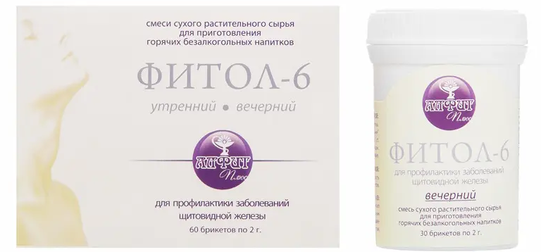 Фитосбор в брикетах ФИТОЛ-6 Щитовидный, 60 брикетов по 2 гр