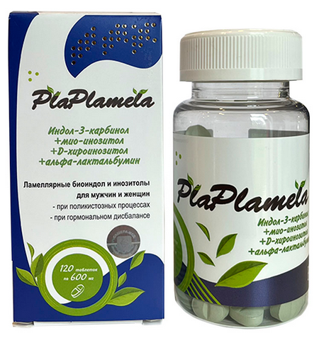 PlaPlamela Индо-инозитол 120 таблеток по 600 мг, Сашера-Мед магний триптофан plaplamela 120 таблеток по 600 мг