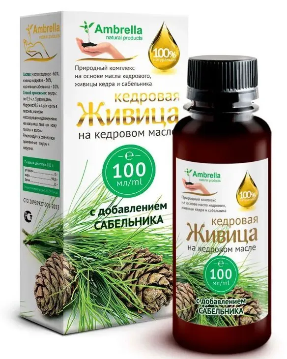 Купить Живица кедровая (30%) на кедровом масле с сабельником, 100 мл ...
