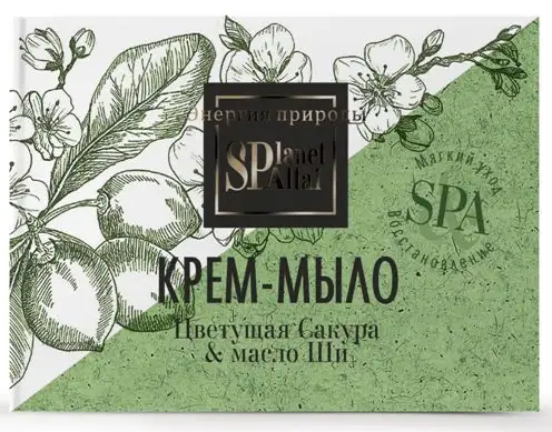 Planet SPA Altai Крем-мыло Цветущая сакура и масло Ши (шт./90 гр.), Две линии крем мыло spa planet сакура и ши 90 мл