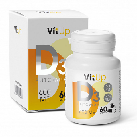 VitUp Витамин Д3 600 ME (Vitamin D3), 60 капсул по 230 мг, Алтэя витамин д3 2000me 60 капсул по 700 мг