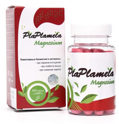 PlaPlamela Магний концентрат пищевой на основе растительного сырья 120 таблеток, Сашера-Мед