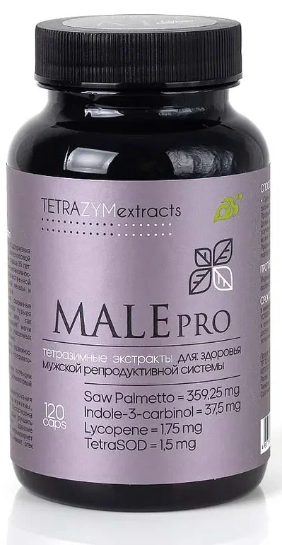 MALEpro (Малепро)  TETRA ZYM EXTRACTS 120 капс., Сиб-Крук