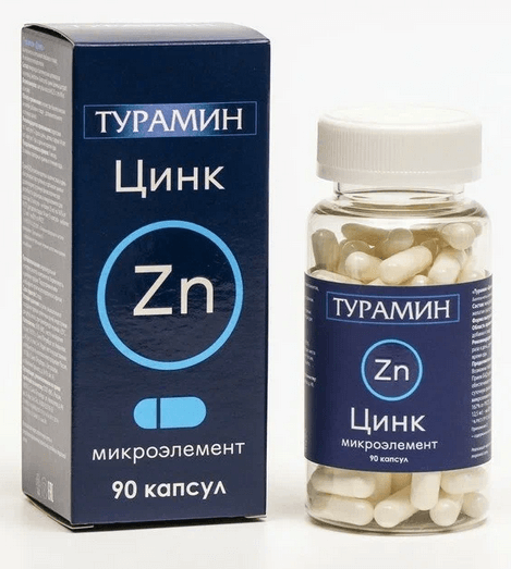 Турамин Zn Цинк, 250 мг., 90 капс. турамин хром капс 0 2г 90