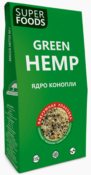 

Семена конопли очищенное ядро 90гр, Green Hemp, Компас здоровья