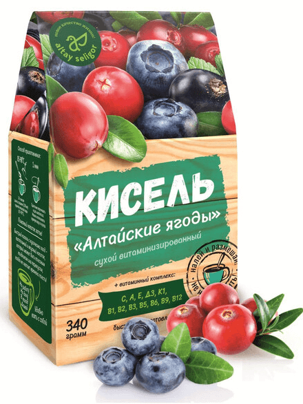 кисель сухой витаминизированный растворимый алтайские ягоды altay seligor 230 г Кисель Алтайские ягоды, 340 гр, Алтай Селигор