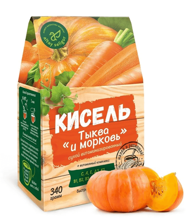 Кисель Тыква и морковь, 340 гр, Алтай Селигор