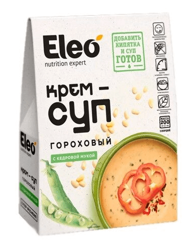 Крем-суп гороховый с кедровой мукой, 200 г. (5*40 г) , серия Eleo