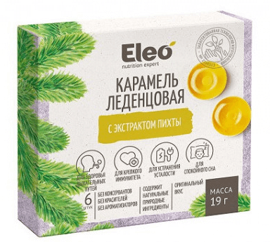 Карамель леденцовая с экстрактом пихты. серия Eleo