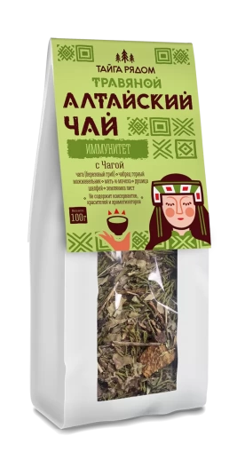 Алтайский травяной чай Иммунитет с чагой , 100 г., серия Тайга рядом