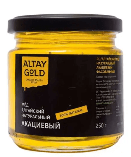 Мёд классический Акациевый, 250 г, Altay GOLD мёд классический дягилевый 250 г altay gold