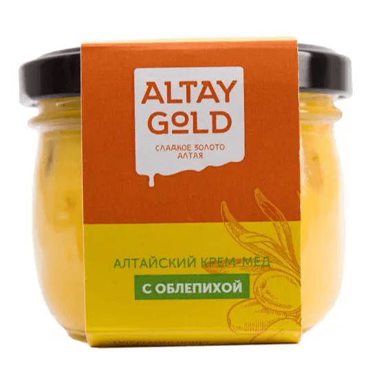 Крем-мёд Облепиха, 125 г, Altay GOLD крем мёд малина земляника 125 г altay gold