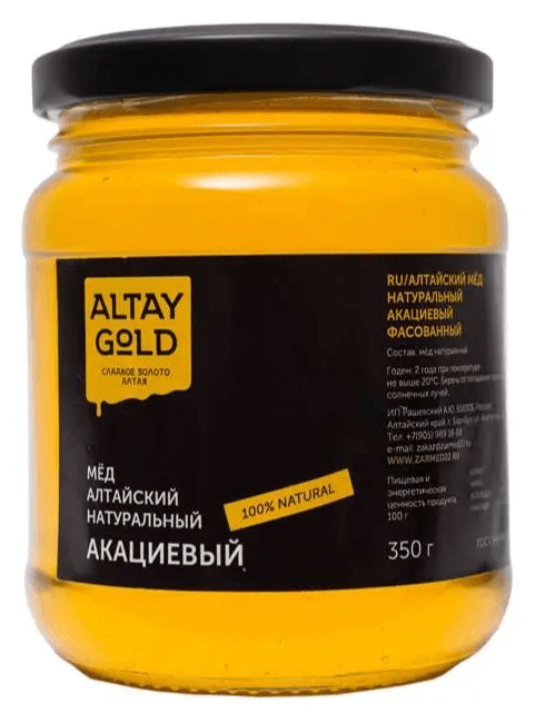 Мёд классический Акациевый, 350 г, Altay GOLD мёд акациевый правильный мёд 500 г