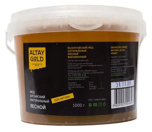 Мёд классический Лесной, 1 кг, Altay GOLD мёд классический лесной 250 г altay gold