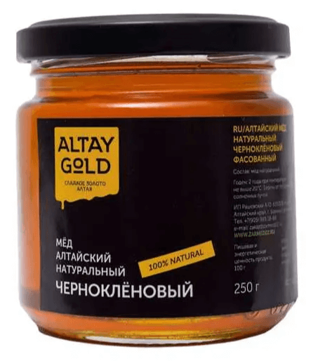 Мёд классический Черноклёновый, 250 г, Altay GOLD мёд классический эспарцетовый 250 г altay gold