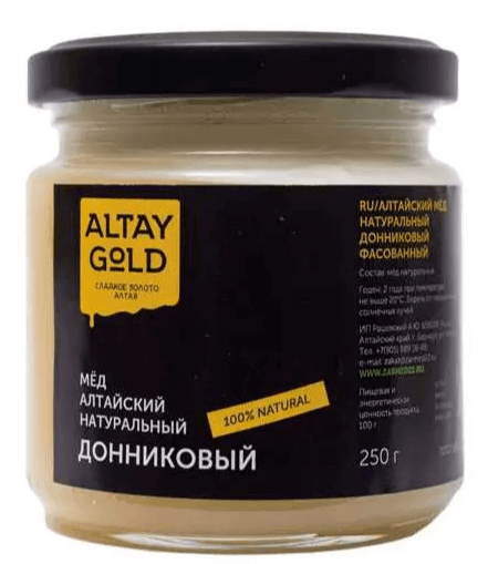 Мёд классический Донниковый, 250 г, Altay GOLD мёд классический черноклёновый 250 г altay gold