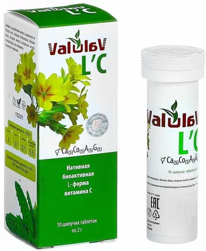 Нативный источник витамина С. ValulaV L'C, шипучие таблетки 10 шт по 2г.,Сашера-Мед