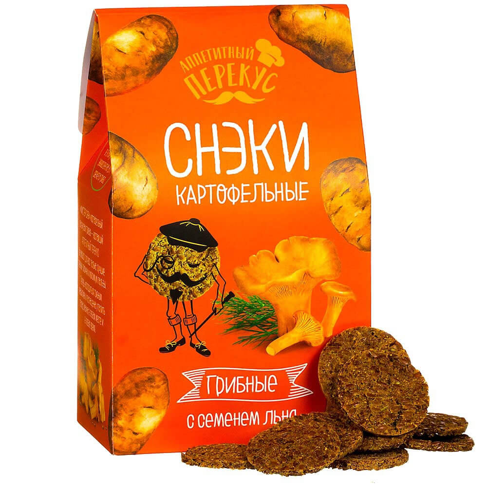 

Снэки картофельные с семенем льна, "Грибные", 100 г. , серия Аппетитный перекус