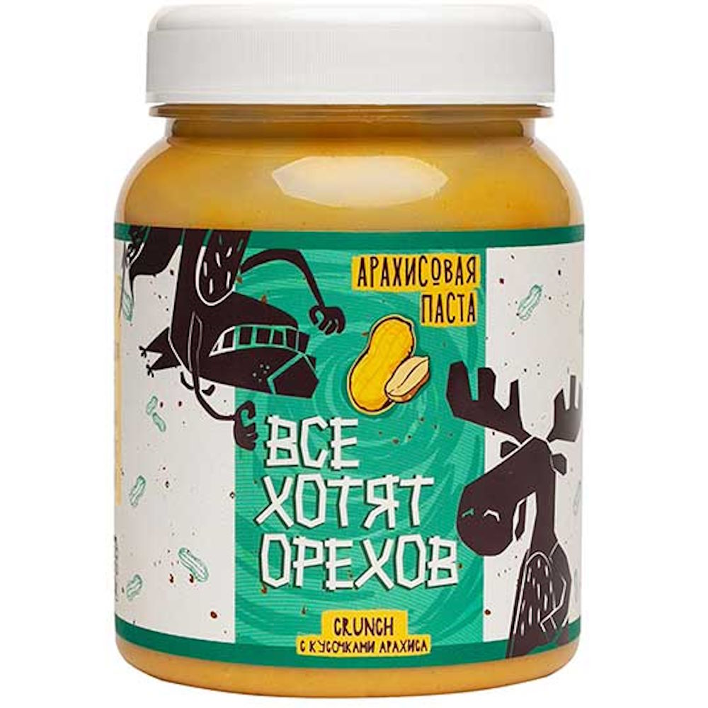 

Арахисовая паста «Все хотят орехов» Crunch, 330 гр, Фуд Сторис