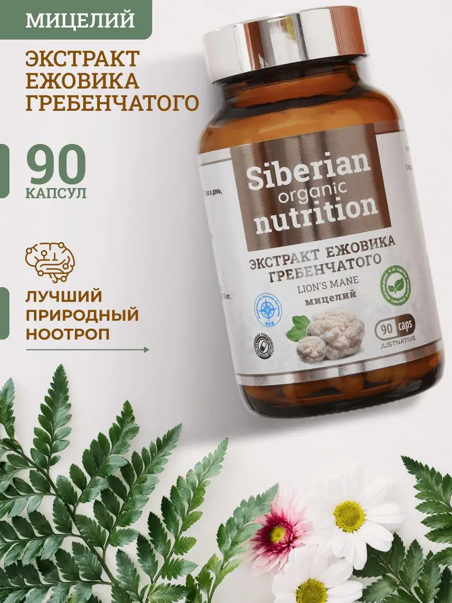 Купить Экстракт ежовика гребенчатого, 90 капс, Just Native - отзывы ...