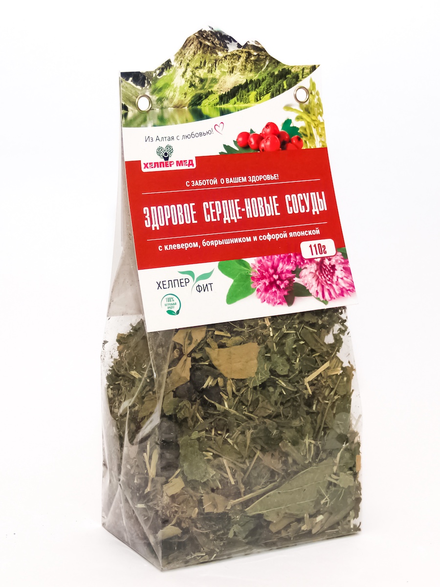 Фитосбор Здоровое сердце-новые сосуды с клевером боярышником и софорой японской 110 гр Хелпер Мед 343₽