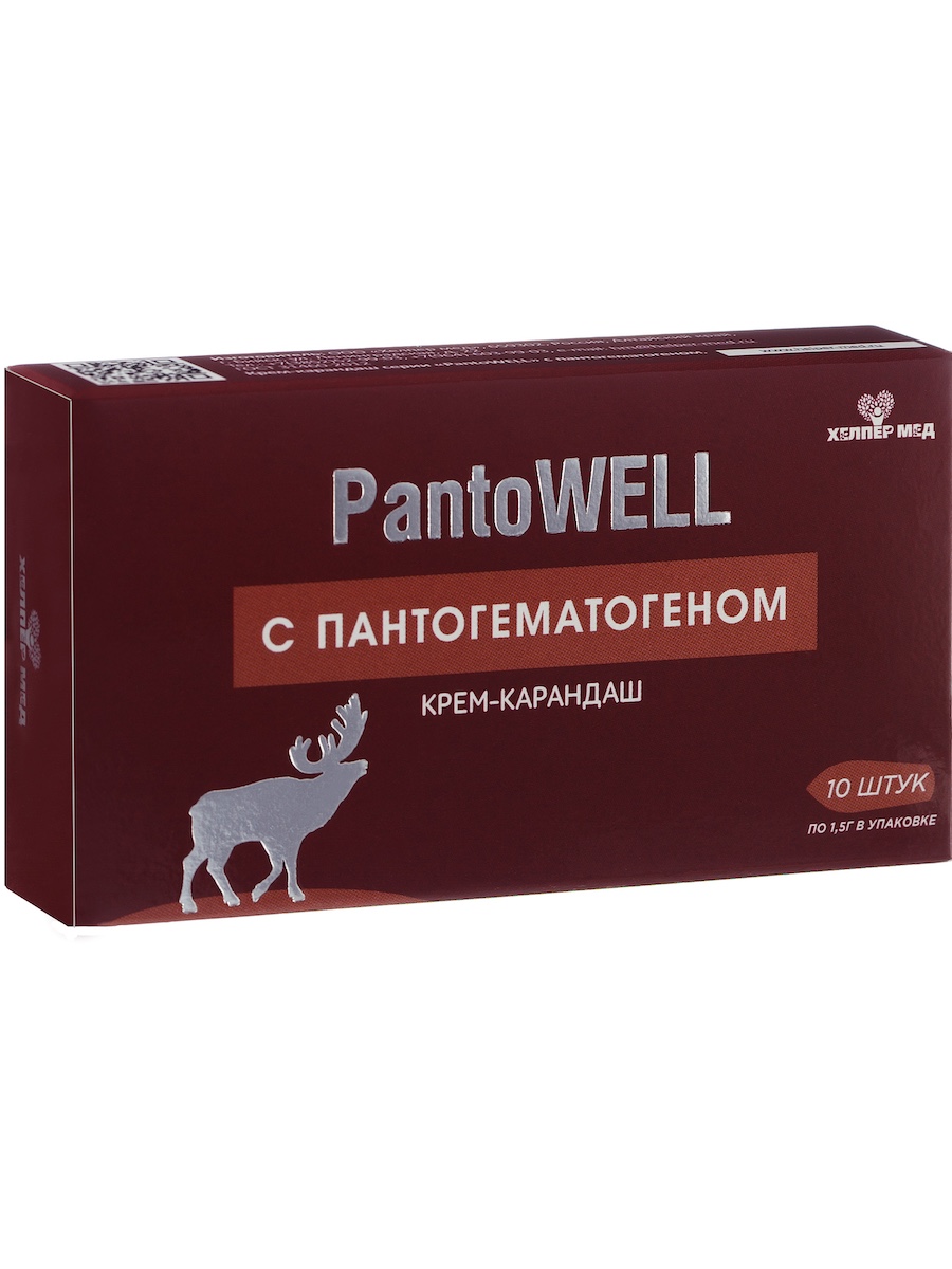 Крем-карандаш PantoWELL с пантогематогеном 10 шт Хелпер Мед 340₽