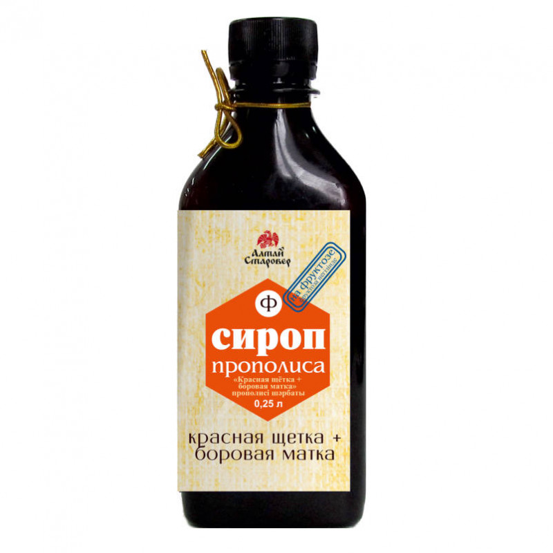 Сироп прополиса Красная щетка и Боровая матка 250 мл Алтай Старовер 530₽